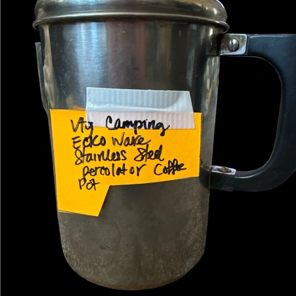 Elegant Stainless Steel Coffee Percolator with Black Handle - Picture 4 of 4